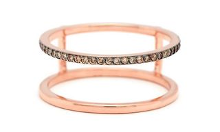 Anna Sheffield + Attelage Harness Ring in Rose Gold & Champagne Diamonds