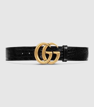 Gucci + Crocodile Belt with Double G Buckle