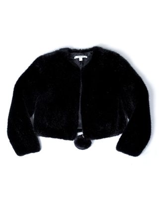 Frilly + Julien Jumper in Black Pooky Faux Fur