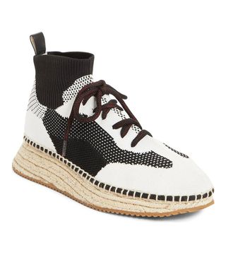 Alexander Wang + Dakota Espadrille Sock Sneakers in Black/White/Grey