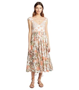 Free People + Floral Print Sleeveless Midi Dress