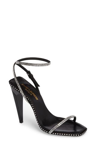 Saint Laurent + Freja Crystal Embellished Sandal