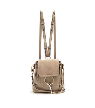 Chloé + Faye Mini Suede and Leather Backpack