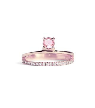 KATKIM + Floating Pink Sapphire Pavé Ring