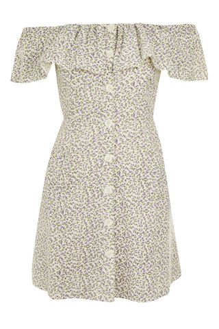 Topshop + Ditsy Print Bardot Dress