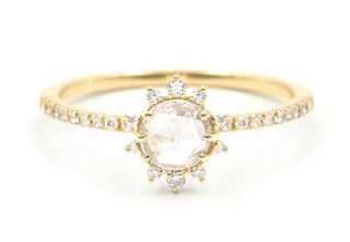 Everette + Lyra White Diamond Halo Ring