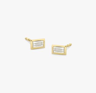 Vrai & Oro + Baguette Diamond Bezel Earrings