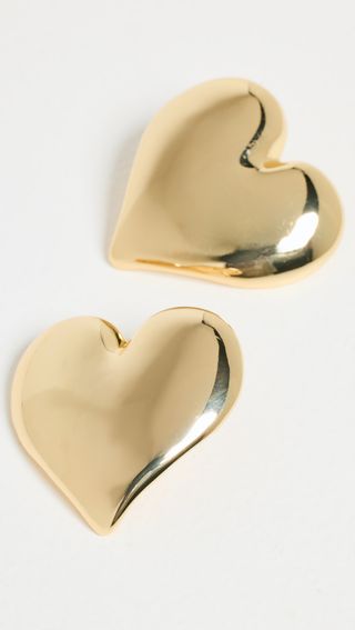 By Adina Eden + Puffy Chunky Heart Stud Earrings