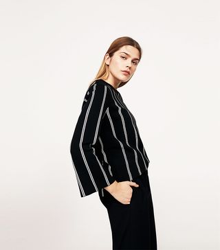 Violeta by Mango + Stripe Pattern Sweater