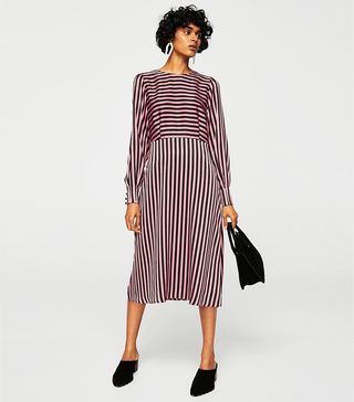 Mango + Striped Midi Dress