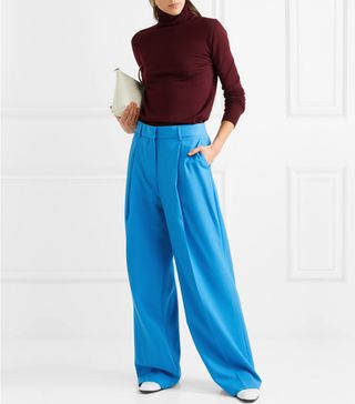 Victoria by Victoria Beckham + Cotton-twill Wide-Leg Pants