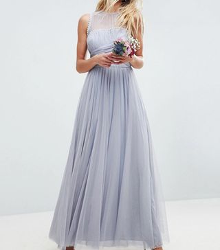 ASOS Wedding + Maxi Prom Dress With Pearl Trim