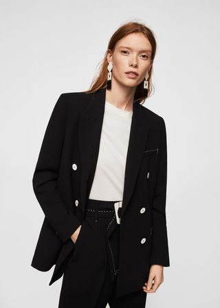 Mango + Contrast Seam Blazer