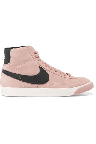 Nike + Vintage Blazer Leather-Trimmed Suede High-Top Sneakers