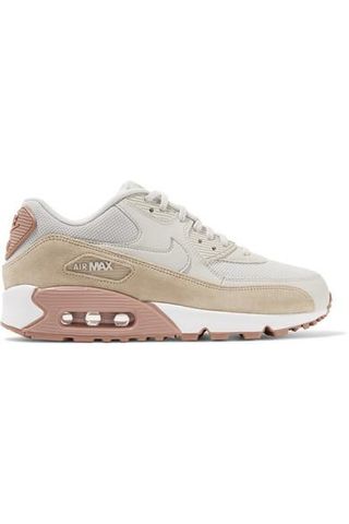 Nike + Air Max 90 Suede-Trimmed Leather Sneakers