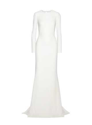 Oscar de la Renta + Open-Back Stretch-Crepe Gown