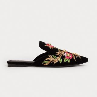Mango + Embroidered Floral Shoes
