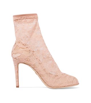 Dolce & Gabbana + Stretch-Lace and Tulle Sock Boots