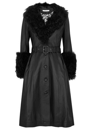 Saks Potts + Foxy Shearling-Trimmed Leather Coat