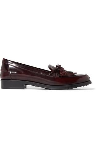 Tod's + Fringed Glossed-leather Loafers