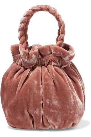 Staud + Grace Crushed-Velvet Tote