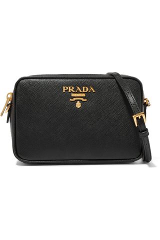 Prada + Textured-Leather Shoulder Bag