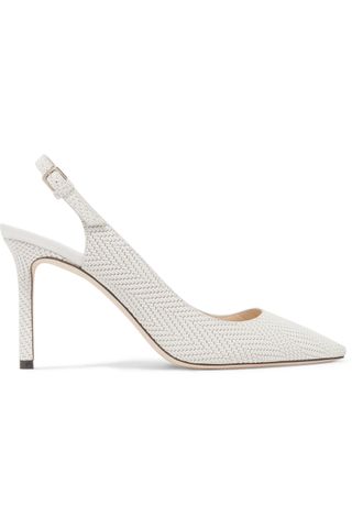 Jimmy Choo + Erin 85 Embossed Leather Slingback Pumps