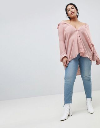 Missguided Plus + Striped Multiway Shirt
