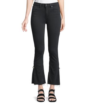 Paige + Colette Cropped Flare Jeans with Raw Hem