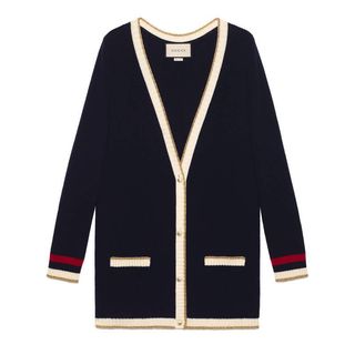 Gucci + Embroidered Oversize Knitted Cardigan