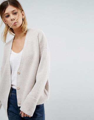 ASOS + Chunky Cardigan With Button Front
