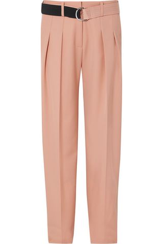 Victoria, Victoria Beckham + Belted Pleated Wool-Cady Tapered Pants