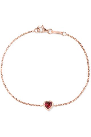 Anita Ko + Heart 18-Karat Rose Gold Ruby Bracelet