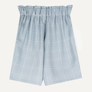Frankie Shop + Grey-Blue Relaxed Fit Houndstooth Shorts