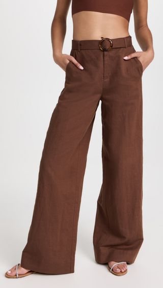 Classic High Waist Brown Trousers with Pockets | Women's clothing from the  Ukrainian designer SHTOYKO | Dresses