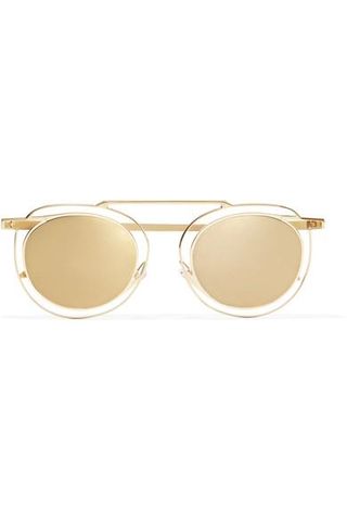 Thierry Lasry + Potentially Cat-Eye Gold-Tone Mirrored Sunglasses