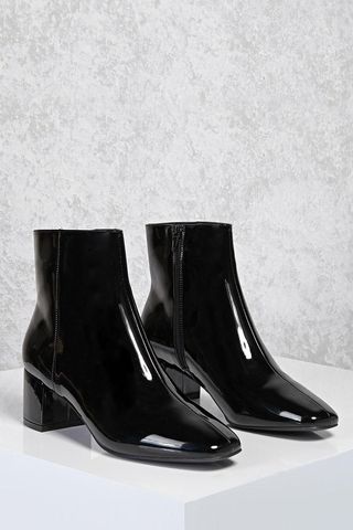 Forever 21 + Patent Faux Leather Ankle Boots