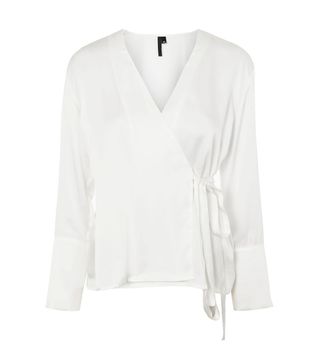 Topshop + Wide Sleeve Wrap Blouse by Boutique