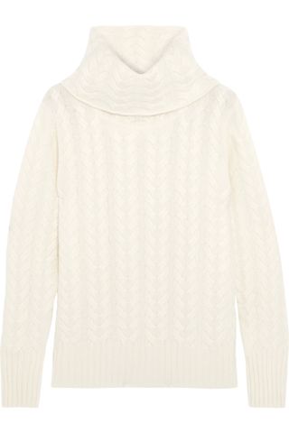 N.Peal + Cable-Knit Cashmere Turtleneck Sweater