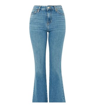 Topshop + Mid Blue Dree Cropped Jeans
