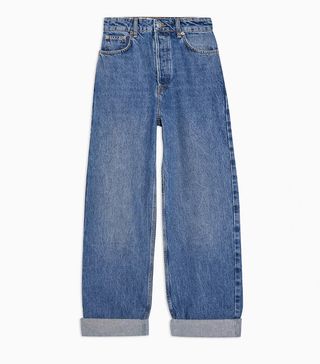 Topshop + One Oversized Mom Tapered Jeans