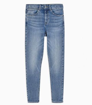 Topshop + Four Mid Blue Skinny Jeans