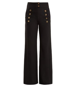 Chloé + Tailored Wool-Blend Sailor Trousers