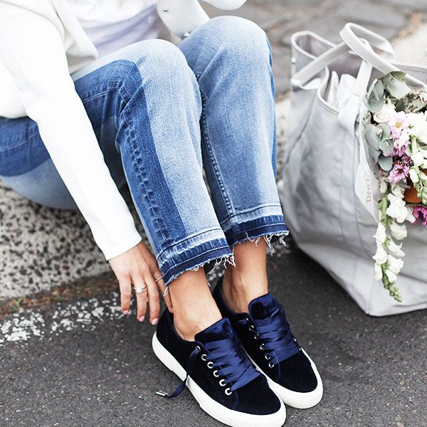 Navy hot sale velvet sneakers