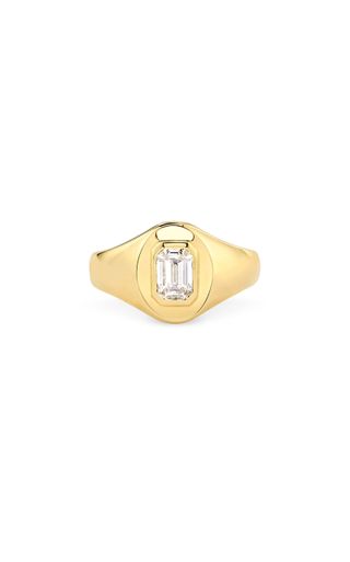 Vrai + 14k Yellow Gold Diamond Signet Ring