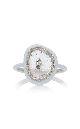 Nina Runsdorf + Phoenix Slice Diamond White Enamel Ring