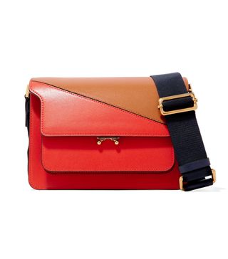 Marni + Trunk Two-tone Leather Shoulder Bag