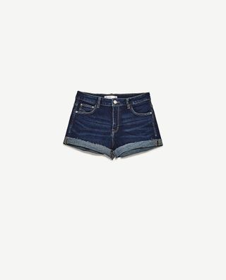 Zara + High Rise Denim Shorts