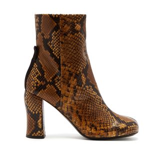 Joseph + Groucho Python-Effect Leather Ankle Boots