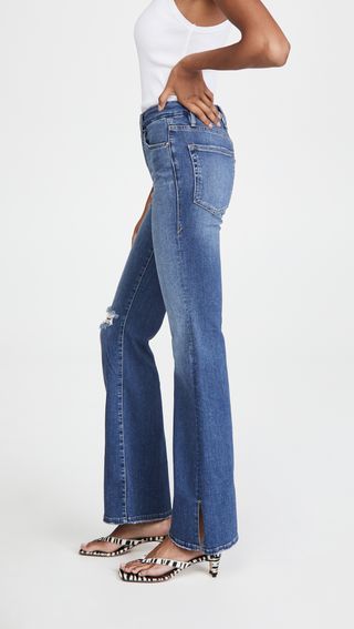 Good American + Good Flare With Split Hem Jeans